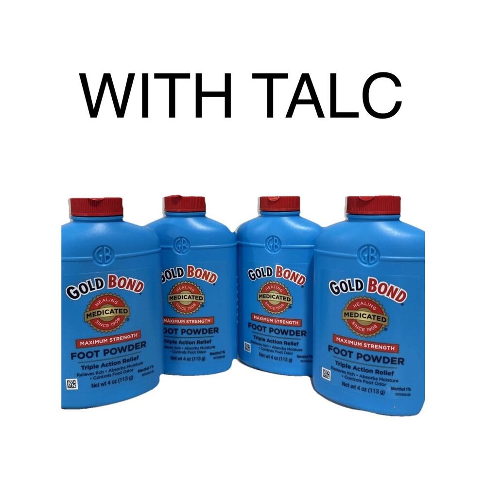4 - Gold Bond Foot Powder Medicated Max Strength WITH TALC Original Formula 4oz.